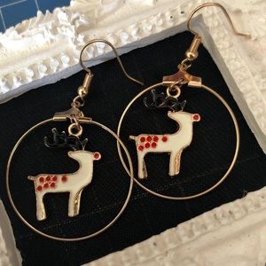 Christmas reindeer earrings